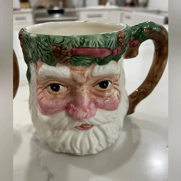 Vintage Nantucket Santa Claus Christmas Mugs – Hand Painted – Set of 2 - Picture 4 of 16